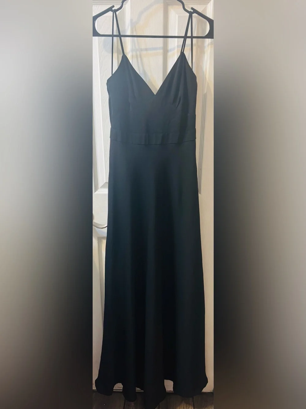 J. Crew Black Maxi Slip Dress with V-Neck